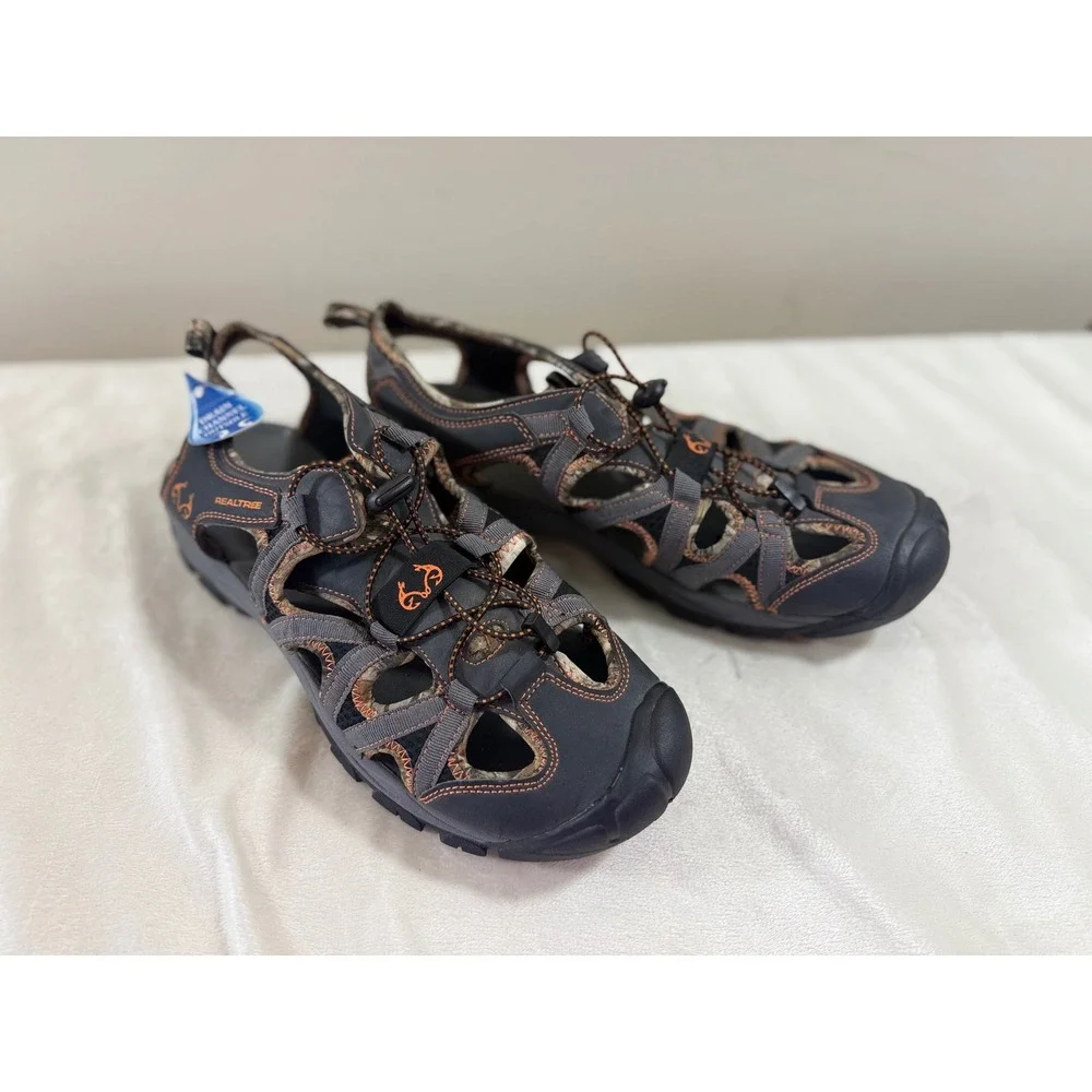 Realtree Water Shoes Sport Sandals Men's Size 13 Gray Camo Fishing Hiking